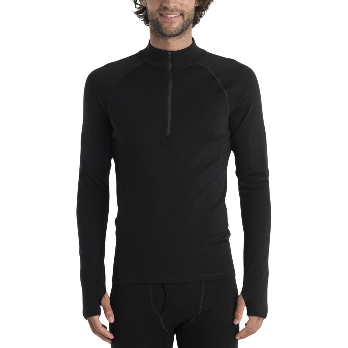 Icebreaker - Haut thermique à manches longues demi-zip 300 MerinoFine Polar pour homme