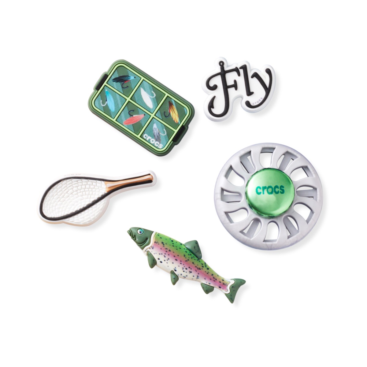 Crocs - Set of 5 Jibbitz™ Charms: Fly Fishing