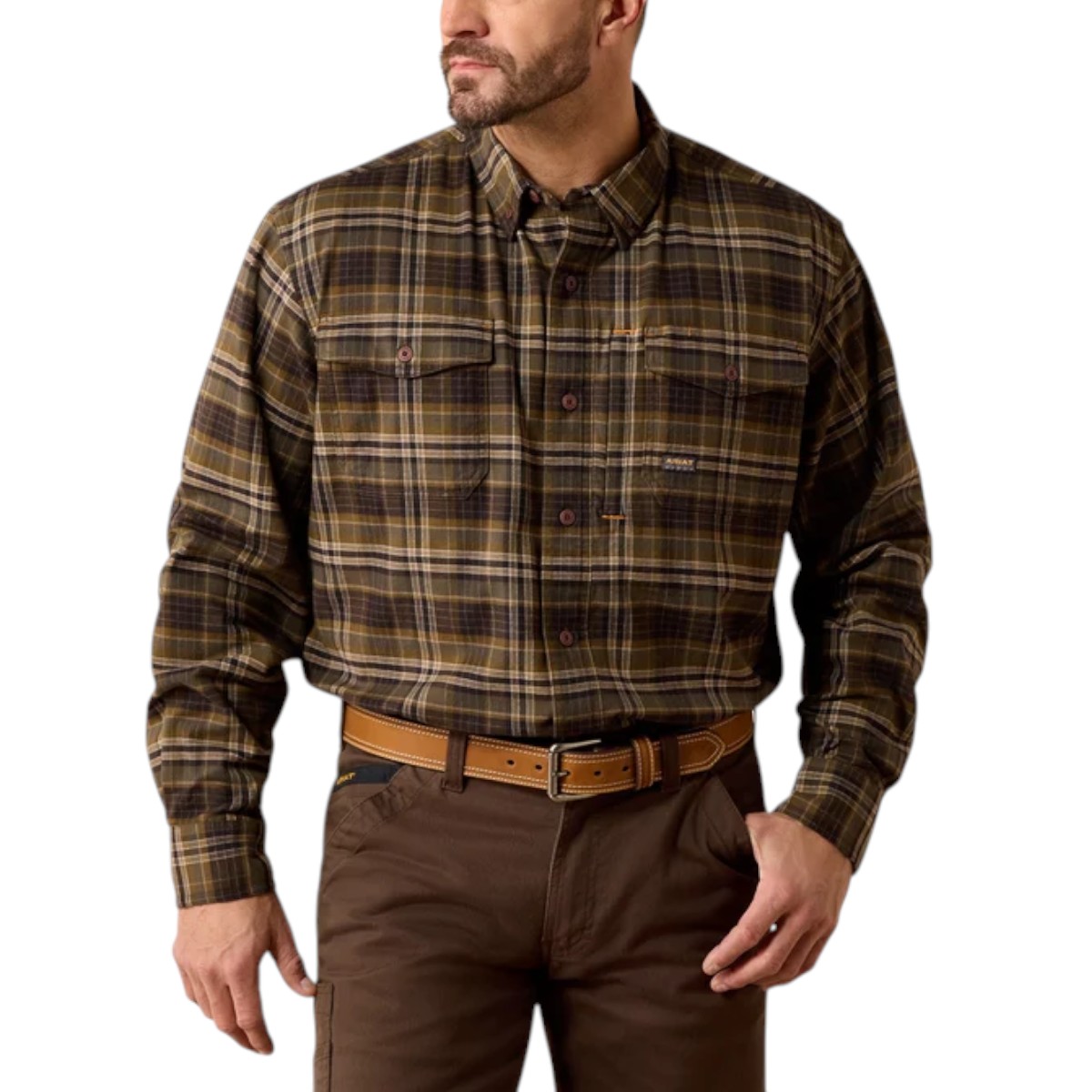 Ariat - Chemise en flanelle DuraStretch Rebar pour homme