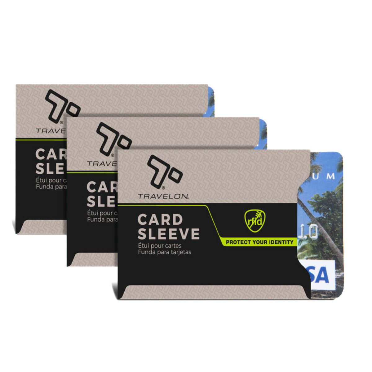 Travelon - Ensemble de 3 pochettes RFID pour carte