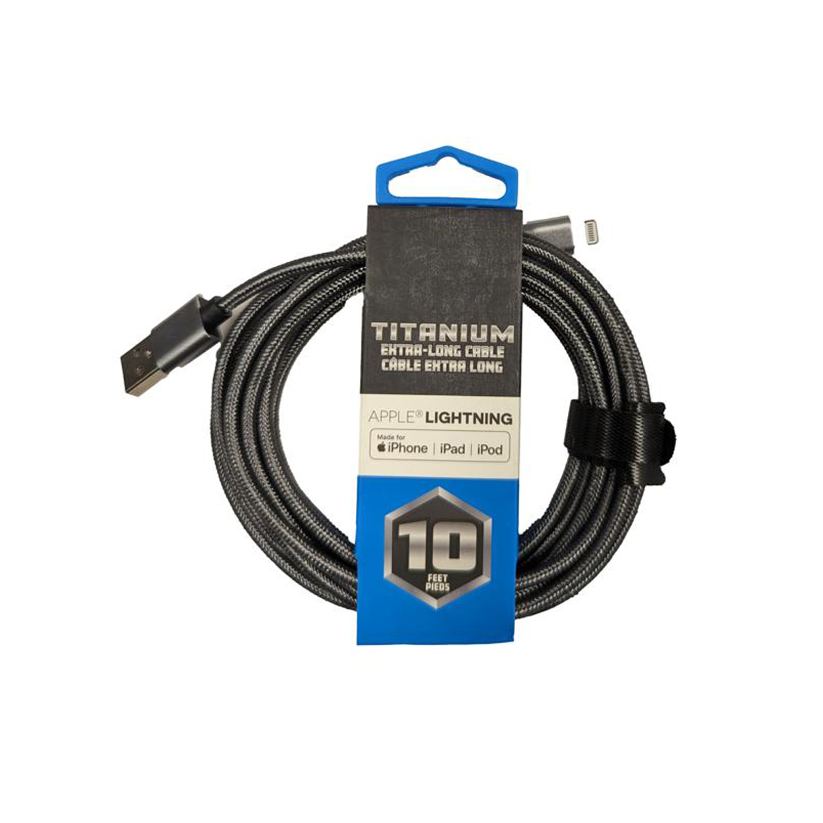 SRP - Titanium 10′ MFI Cable – Coiled