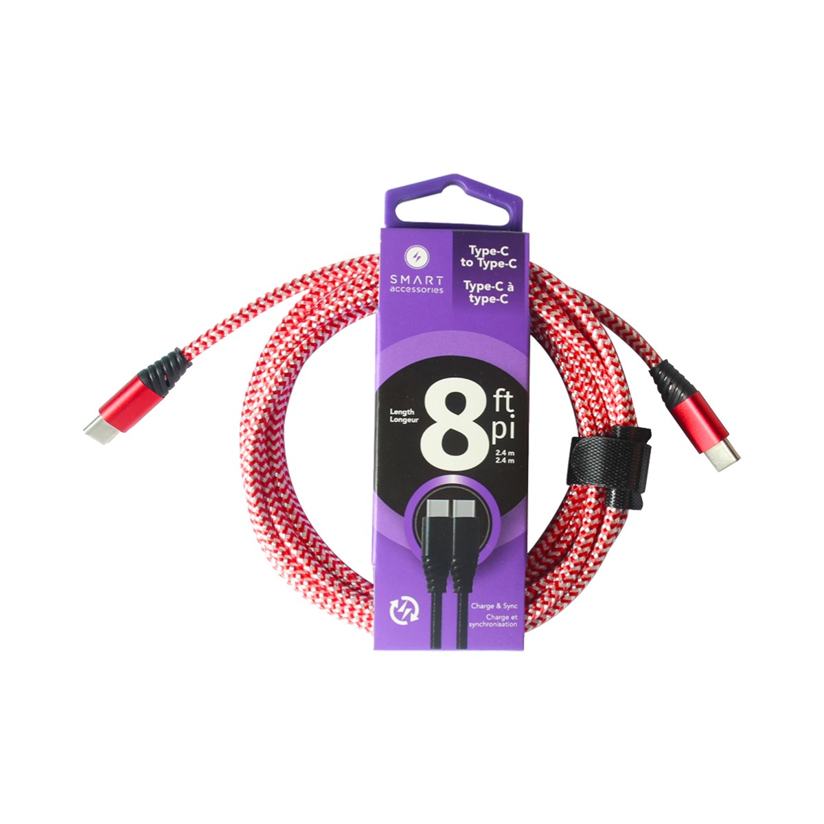 SRP - Smart 8′ C to C Charging Cable - Coiled