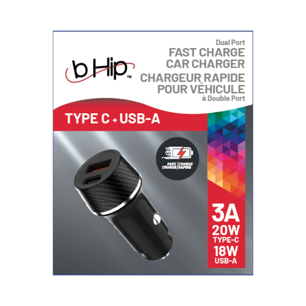 BHip - Dual Port Fast Charge Car Charger