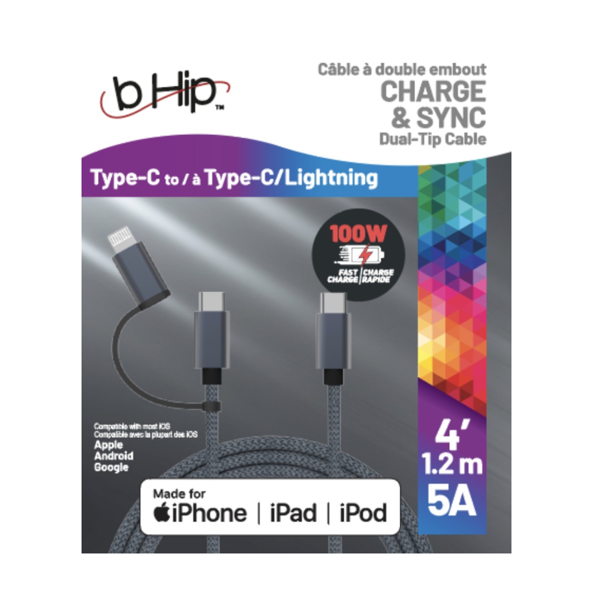 SRP - PD Metallic Braided 100 W 2 In 1 Cable