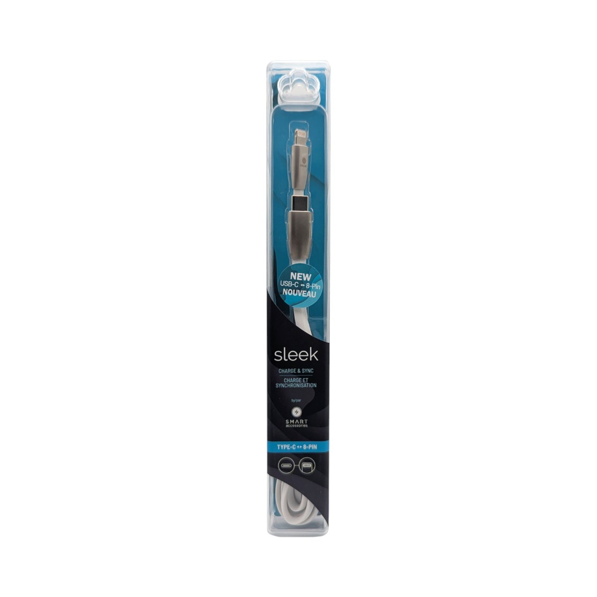 SRP - Sleek Metal Tip 8-Pin To Type-C Cable