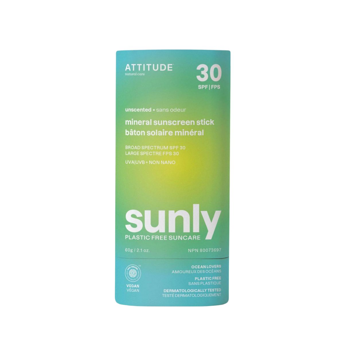 Attitude - Odorless Mineral Sunscreen Stick - SPF 30