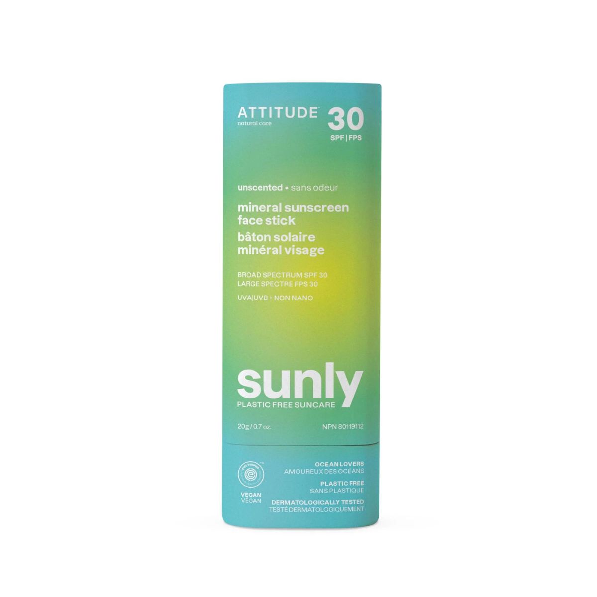 Attitude - Mineral Sunscreen Face Stick - SPF 30