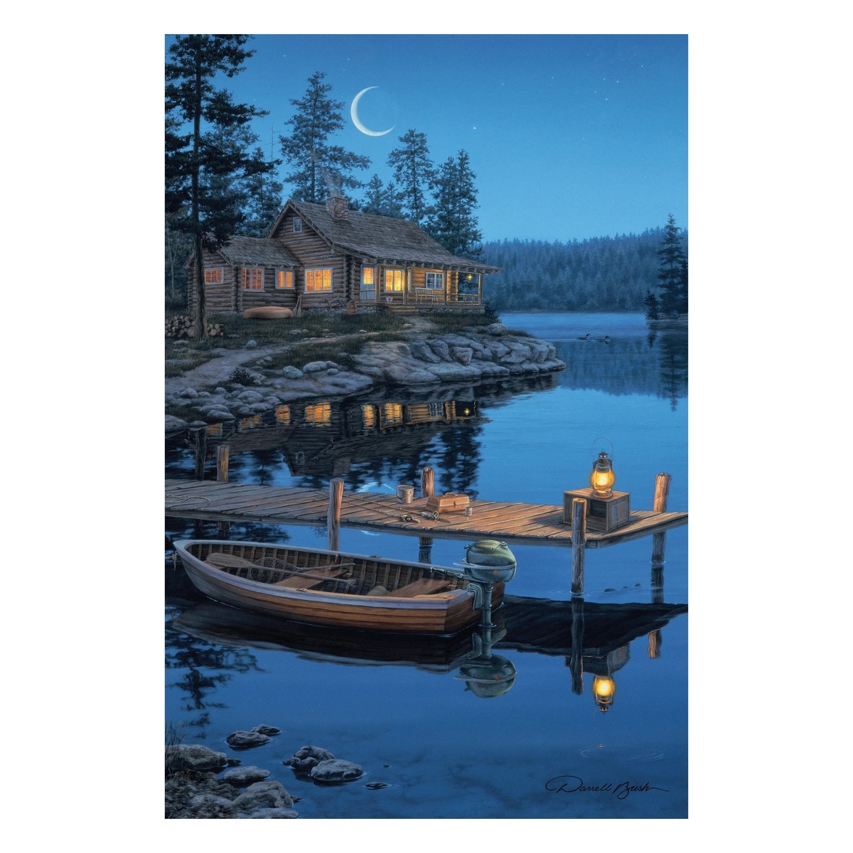 Rivers Edge Products - Crescent Bay Moon 24" x 16" LED Canvas