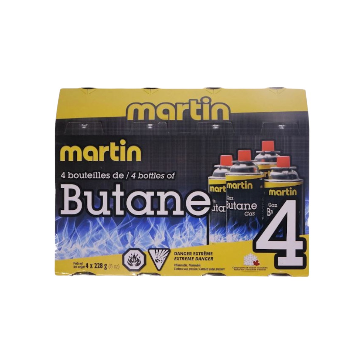 Martin - Paquet de 4 bouteilles de butane