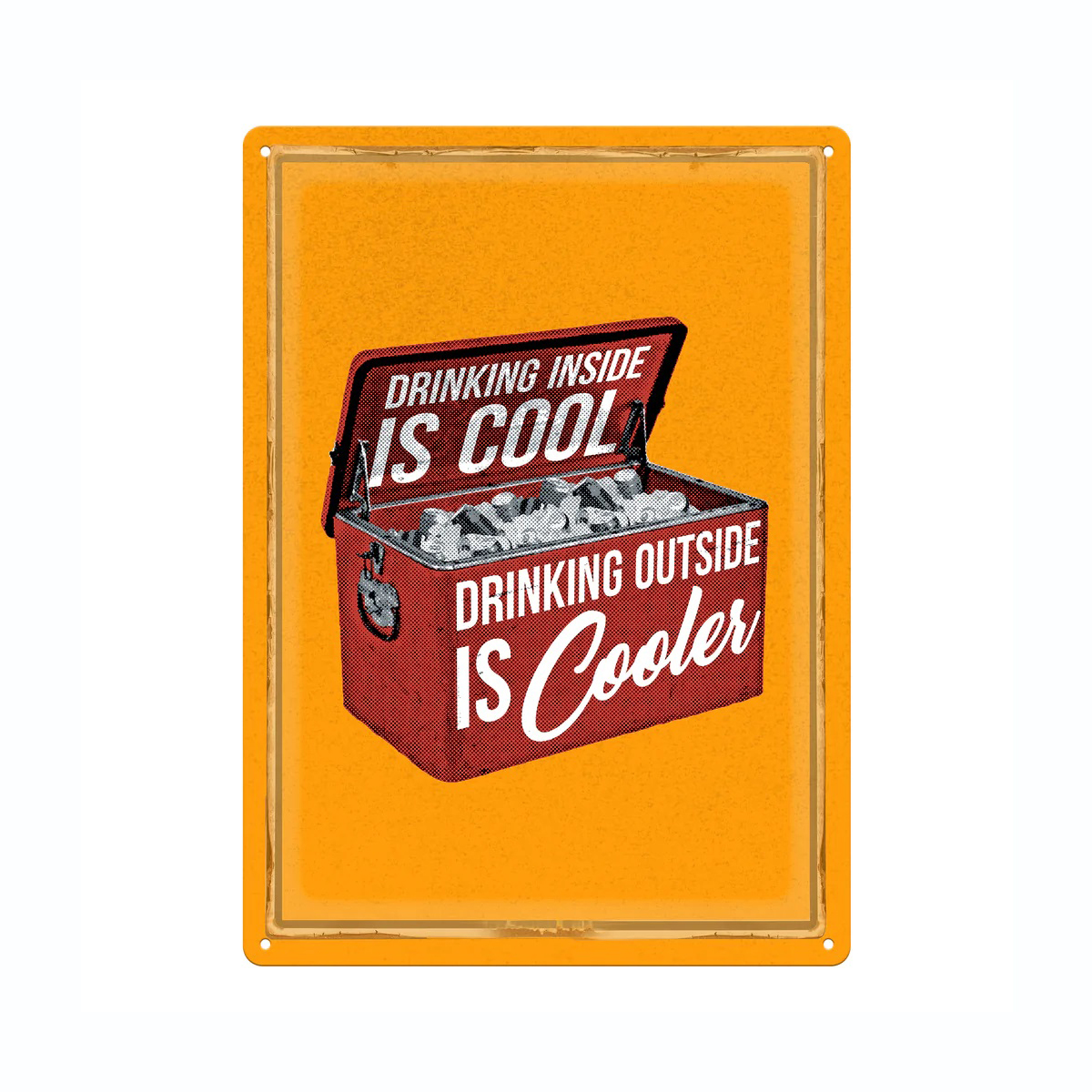 Rivers Edge Products - Funny, Vintage, Personalized Metal Sign - Drinking Outside Is Cool