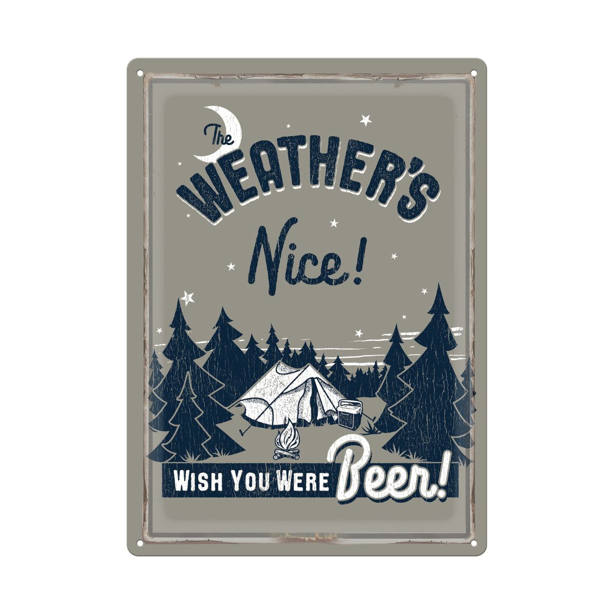 Rivers Edge Products - Panneau en métal drôle, vintage, personnalisé - Wish You Were Beer