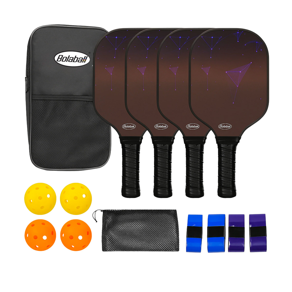 Bolaball - Ensemble de Pickleball - 4 raquettes