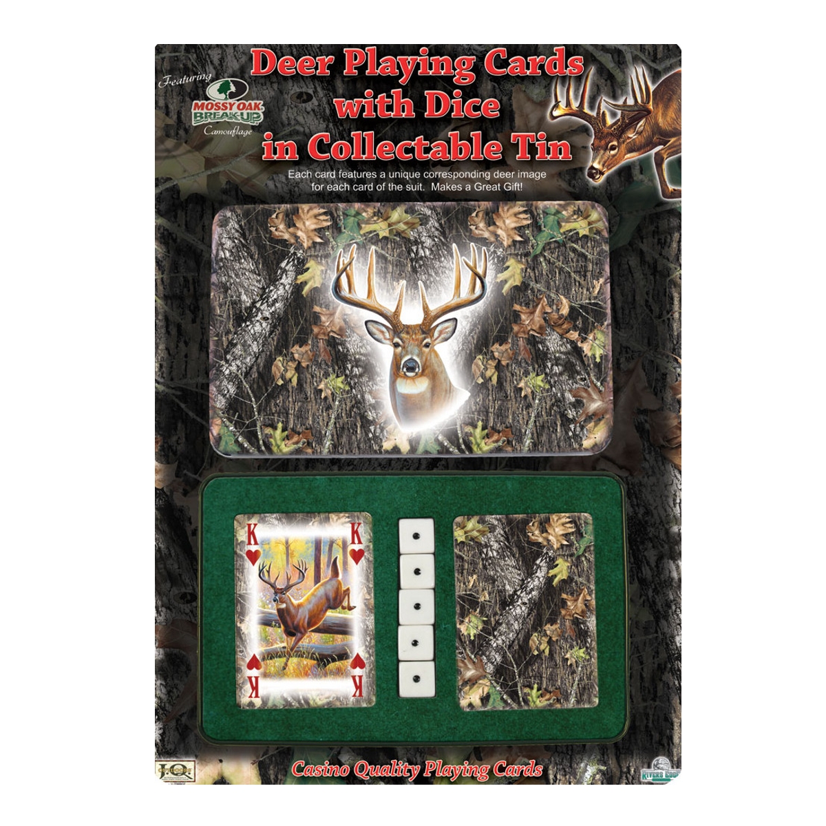 Rivers Edge Products - Cartes à jouer et dés - Cerf en chêne Mossy
