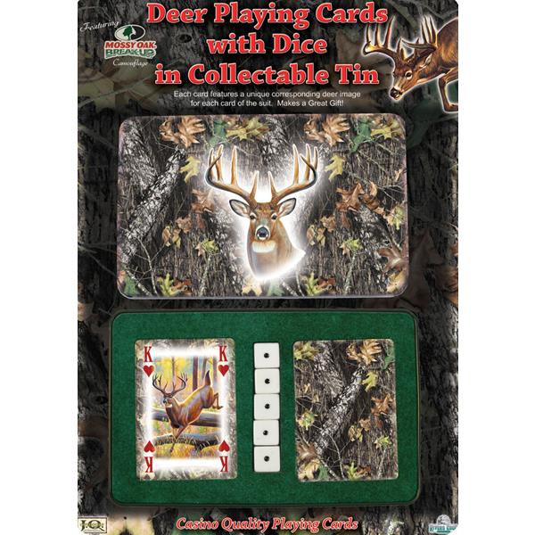 Rivers Edge Products - Playing Cards and Dice in Tin - Mossy Oak Deer