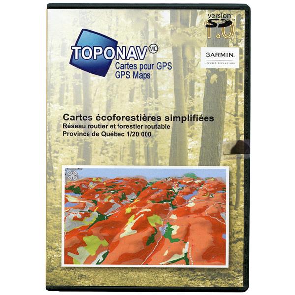 Toponav - Cartes écoforestières simplifiées 3D pour GPS (SD)