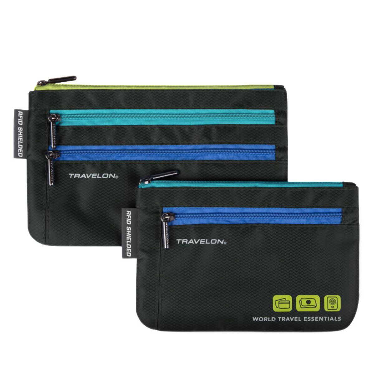 Travelon - Set of 2 World Travel Essentials Currency & Passport Organizers