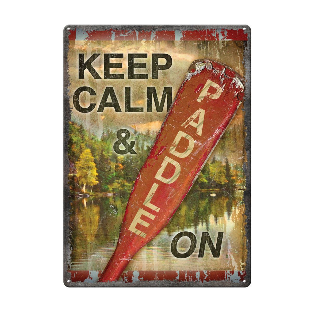 Rivers Edge Products - Panneau en métal drôle, vintage, personnalisé - Pagaie Calme