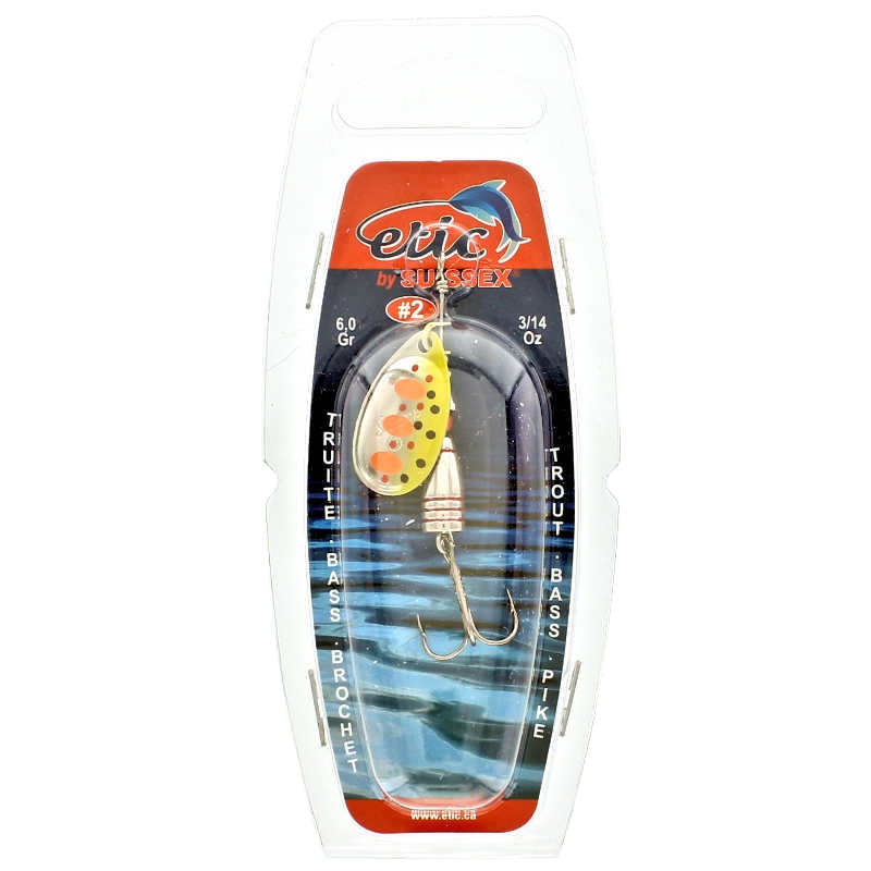 Cuillère Suissex N°2 - Or Point Rouge Et Noir - Pêche Leurre Neuf