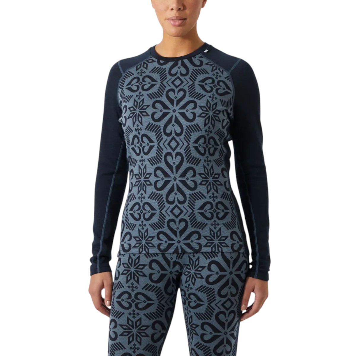 Helly Hansen - Couche de base graphique mi-épaise en laine mérinos Lifa pour femme