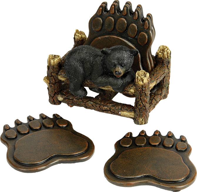 Bear Paw Coaster Set Rivers Edge Products Latulippe