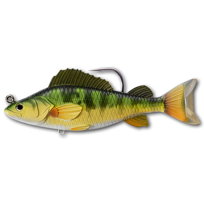 New LiveTarget Yellow Perch Swimbait 4 1//2 3//4 oz yellow//green YPS113MS714