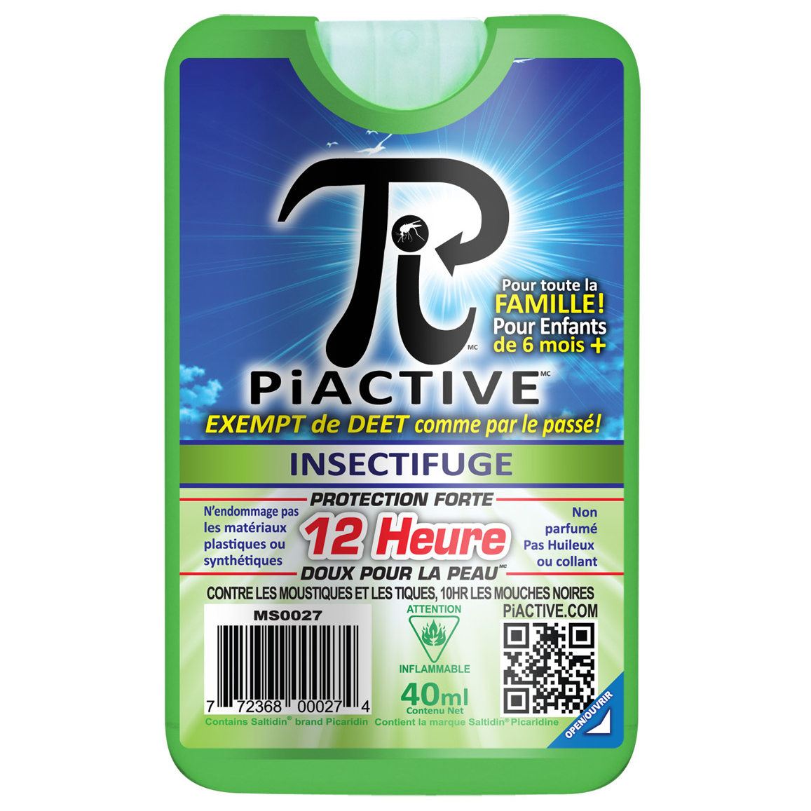 Chasse-moustique PiActive 40 ml - PiActive | Latulippe