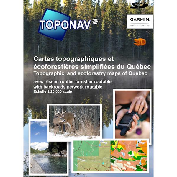 Toponav - Cartes topographiques et écoforestières simplifiées du Québec