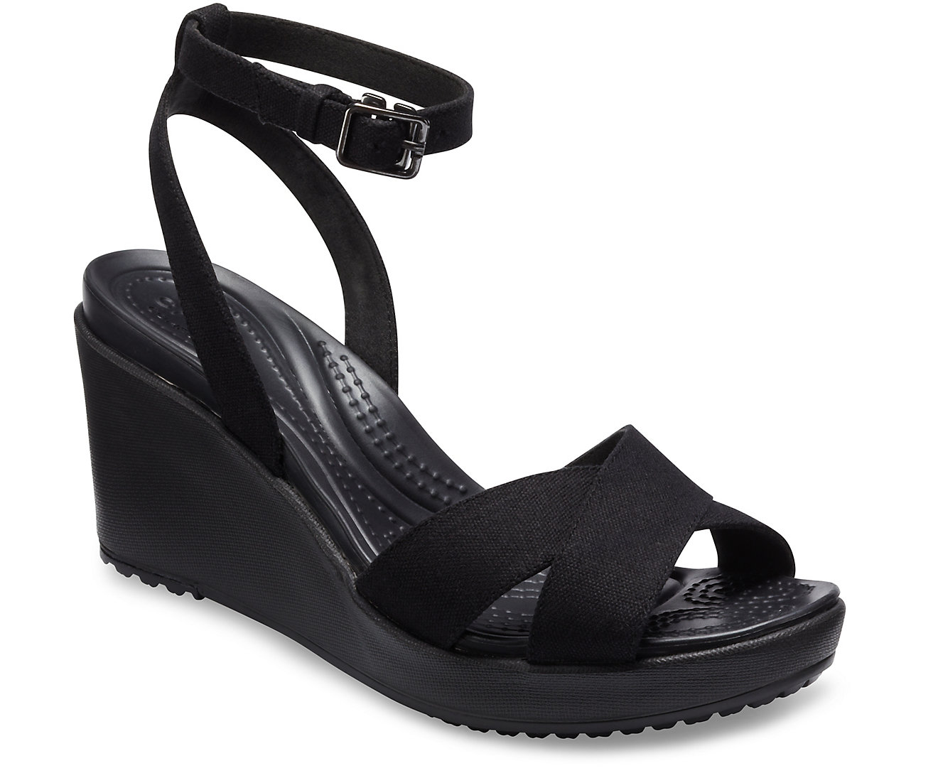 Sandales a talon compense Leigh II Cross Strap Ankle pour femme Crocs Latulippe