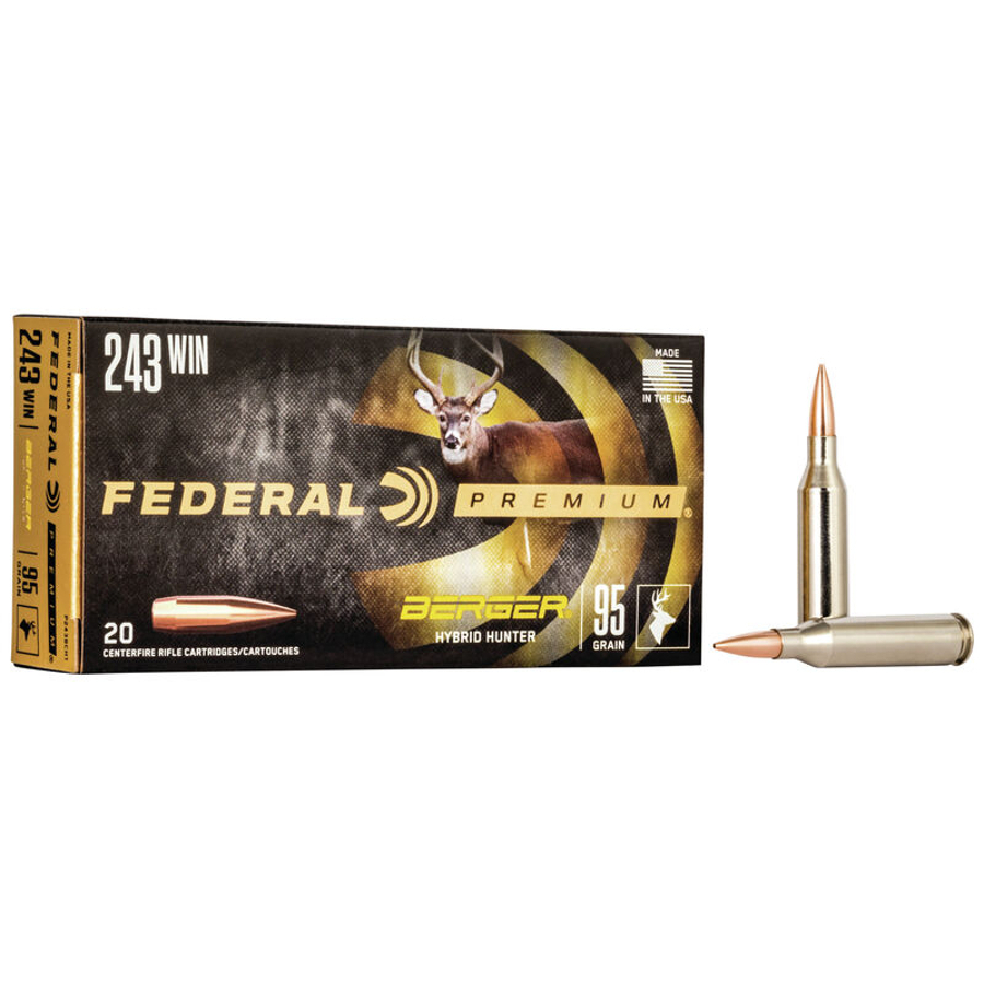 Federal Ammunition - Premium Berger Hybrid Hunter 243 WIN 95 GR