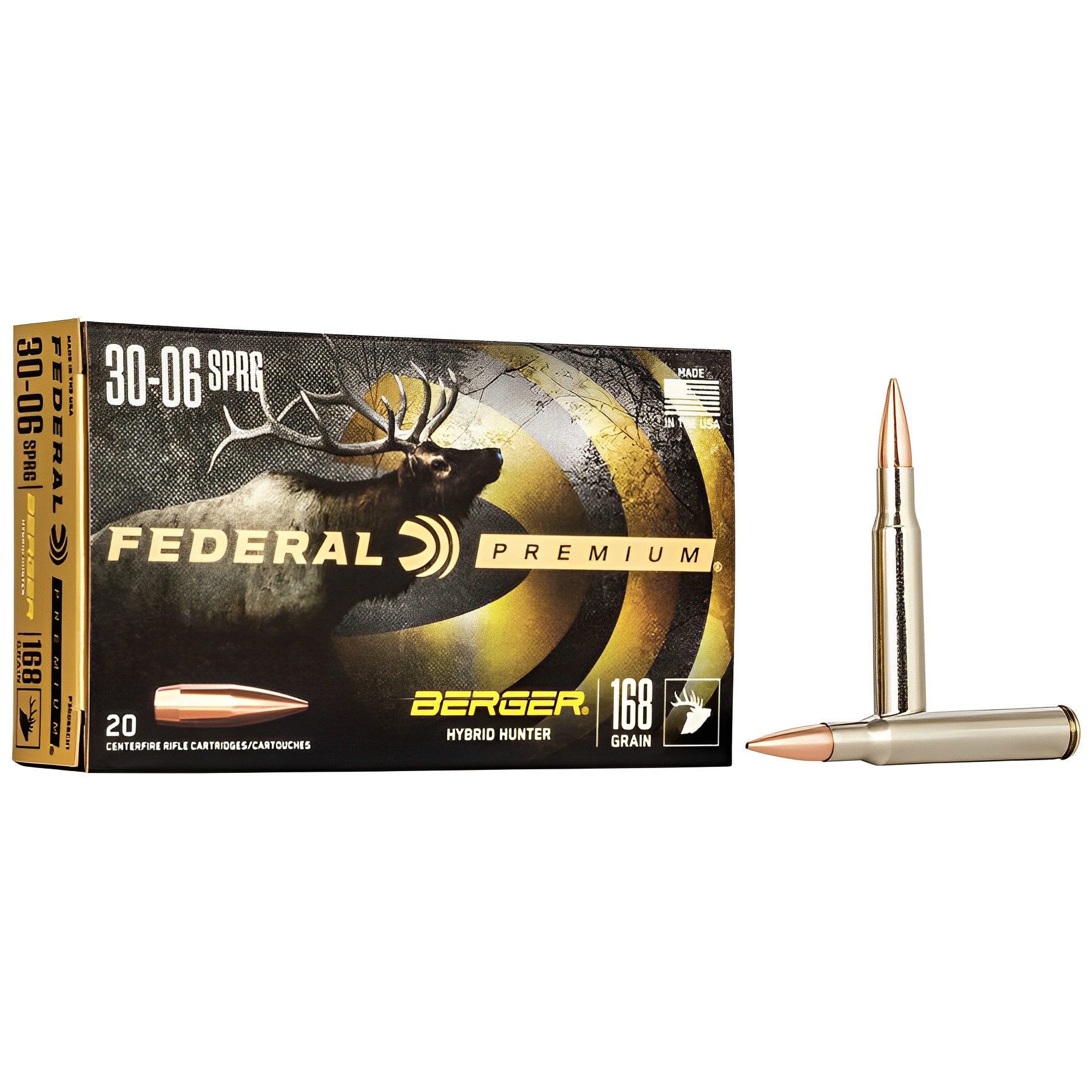 Federal Ammunition - Premium Berger Hybrid Hunter 30-06 SPRG 168 GR