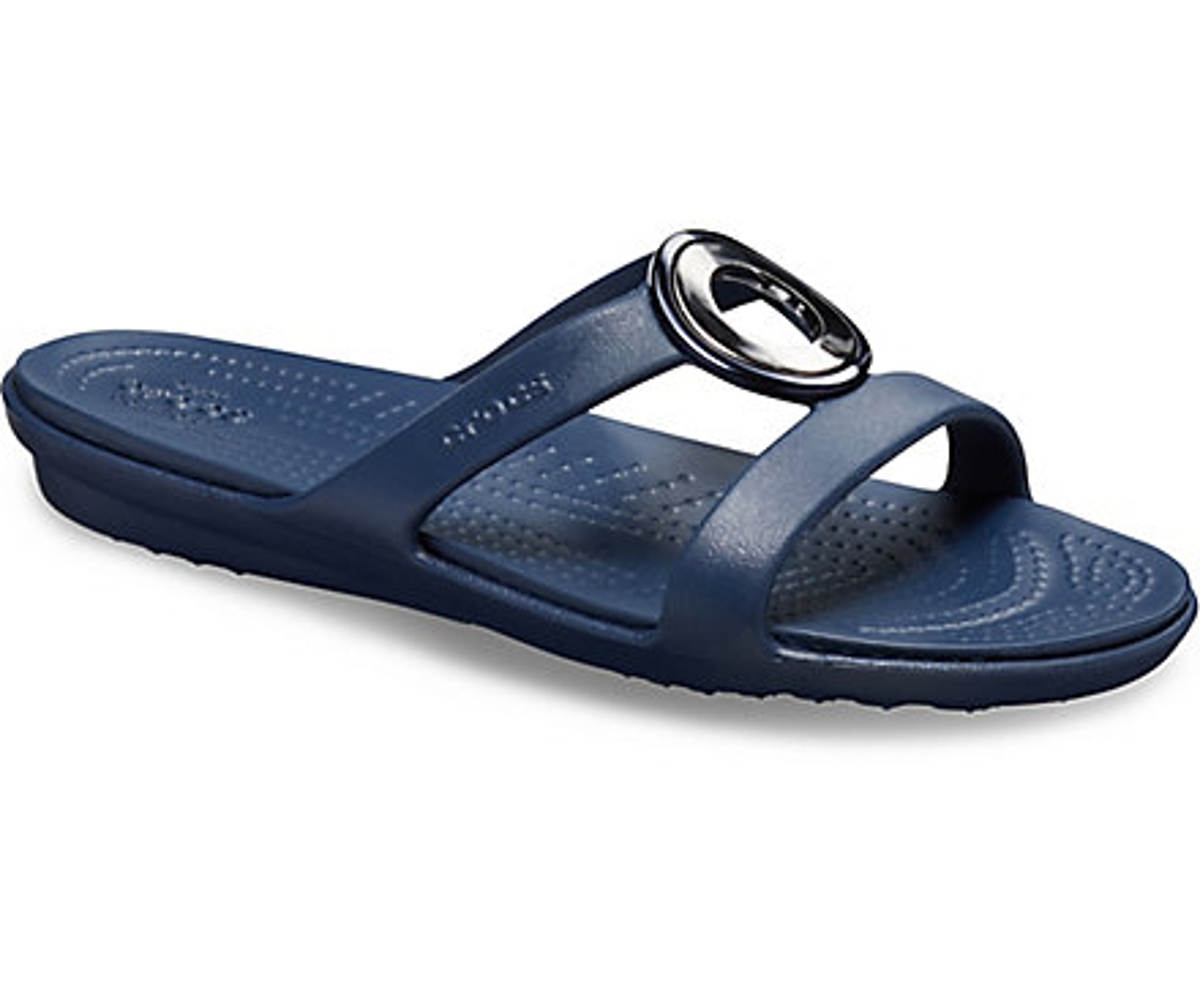 Crocs women's sanrah metal block slide sandal new arrivals