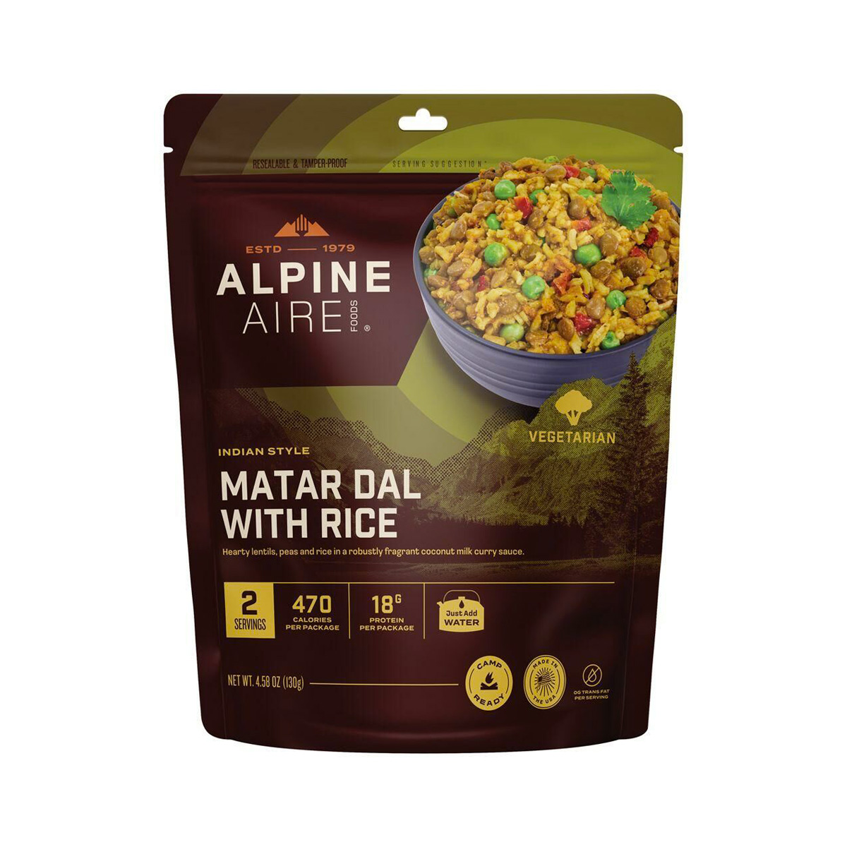 AlpineAire Foods - Matar dal avec riz