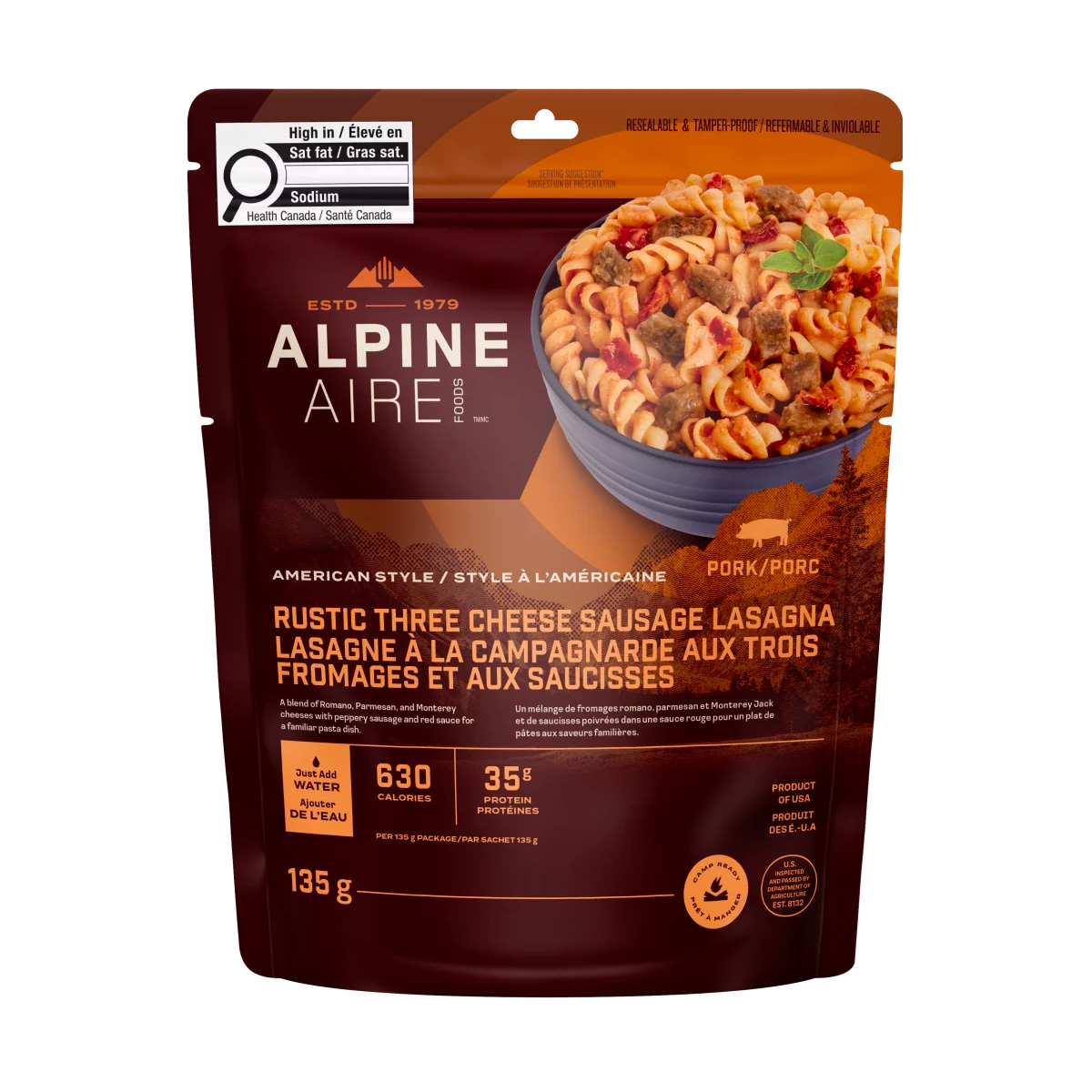 AlpineAire Foods - Rustic Three Cheese Sausage Lasagna