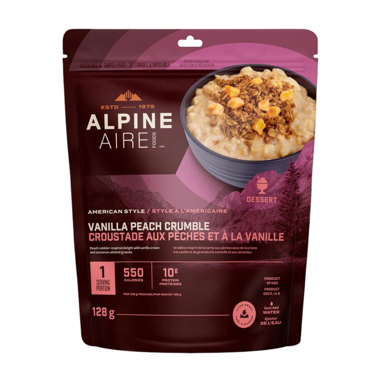 AlpineAire Foods - Croustade aux pêches et à la vanille