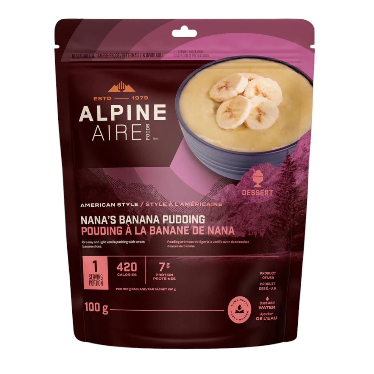 AlpineAire Foods - Pouding à la banane de Nana