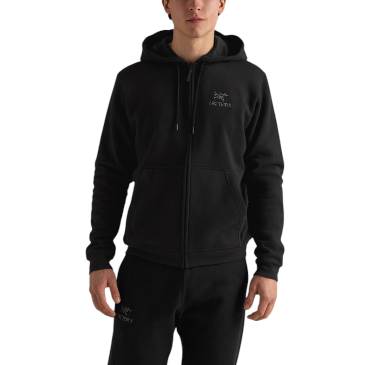 Arc'teryx - Chandail en polaire à capuchon et fermeture à glissière intégrale Emblem pour homme