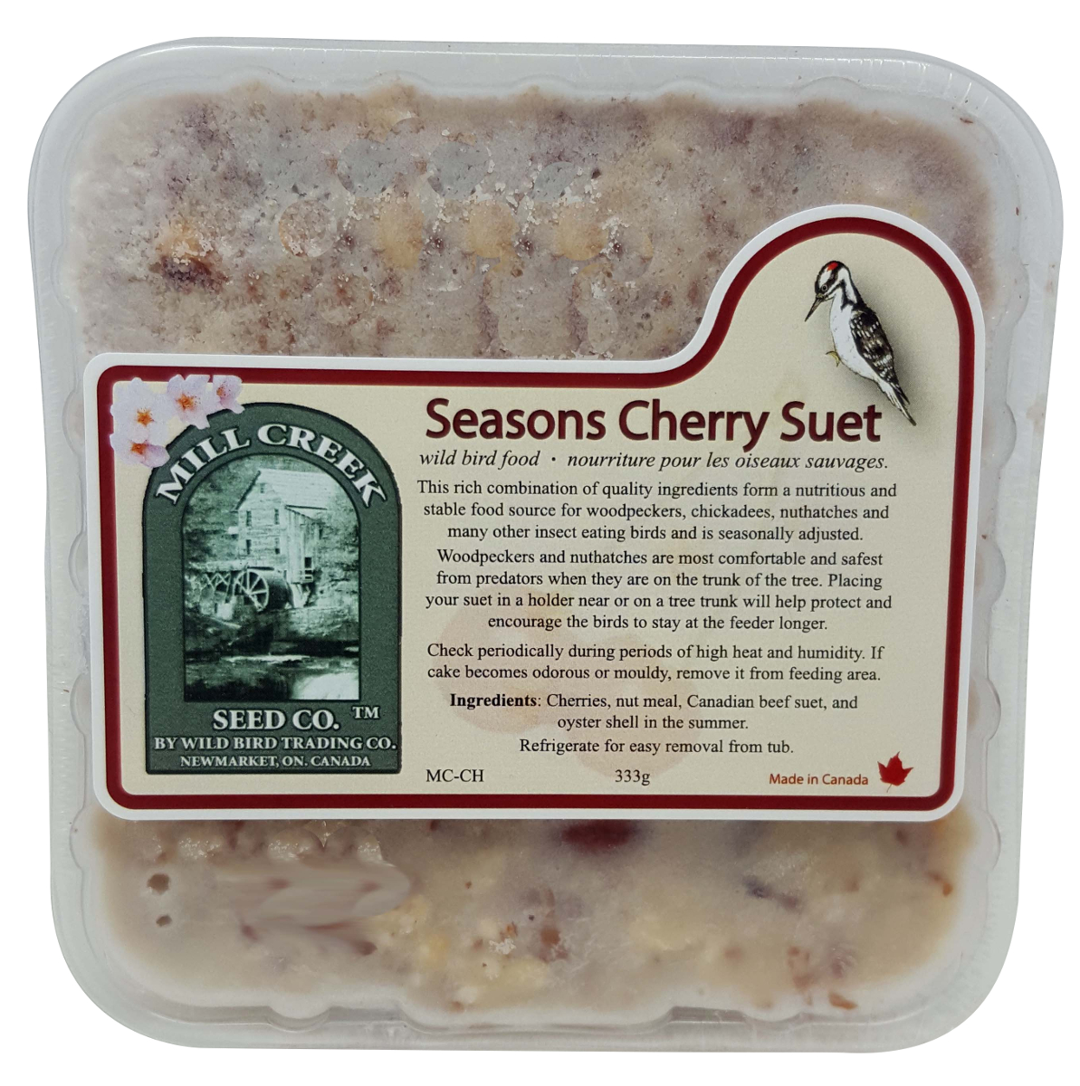 Mill Creek Seed Co - Suif pour oiseaux à saveur de cerise
