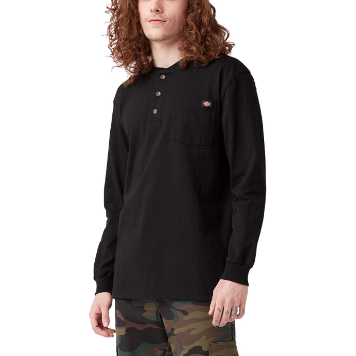 Dickies - Men's Long Sleeve Henley T-Shirt