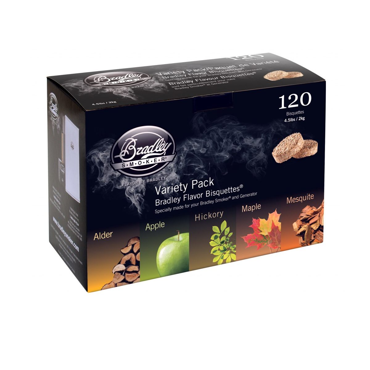 Bradley Smoker - Bradley Smoker Bisquettes 120 pack - 5 Varieties of Flavors