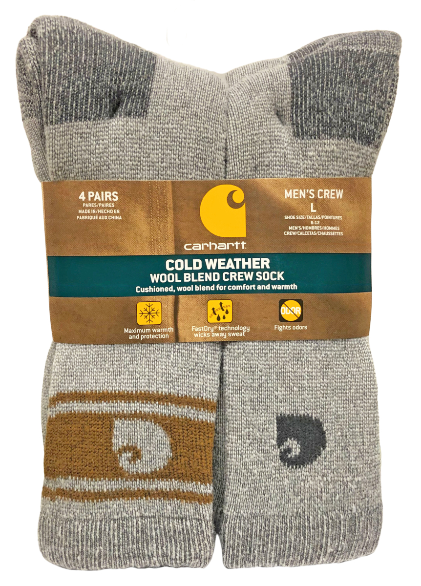 Carhartt men's thermal clearance wool blend crew socks