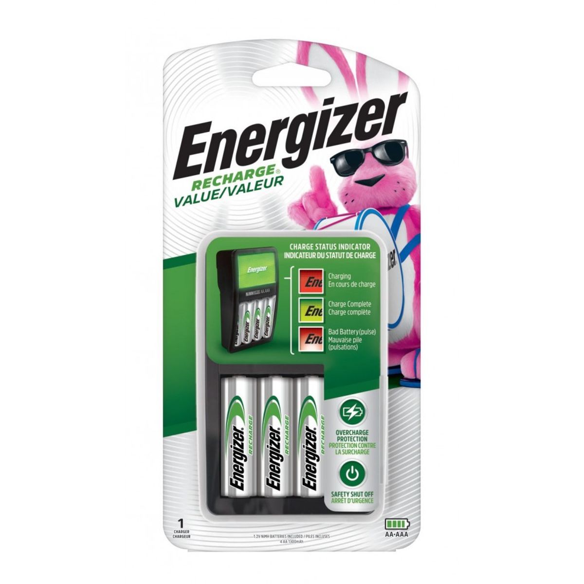 Energizer - Charger for NiMH AA/AAA-4 Batteries