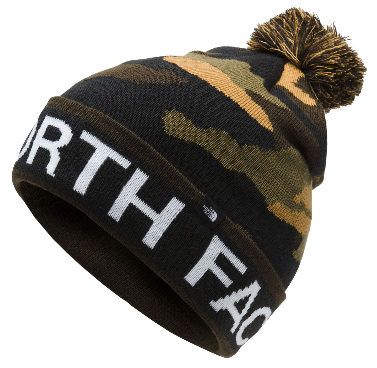north face camo beanie
