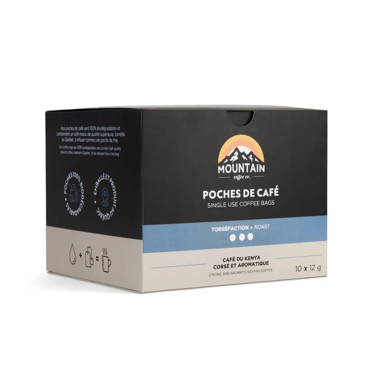 Mountain Coffee - Box of 10 Dark Roast Single Use Coffee Bags