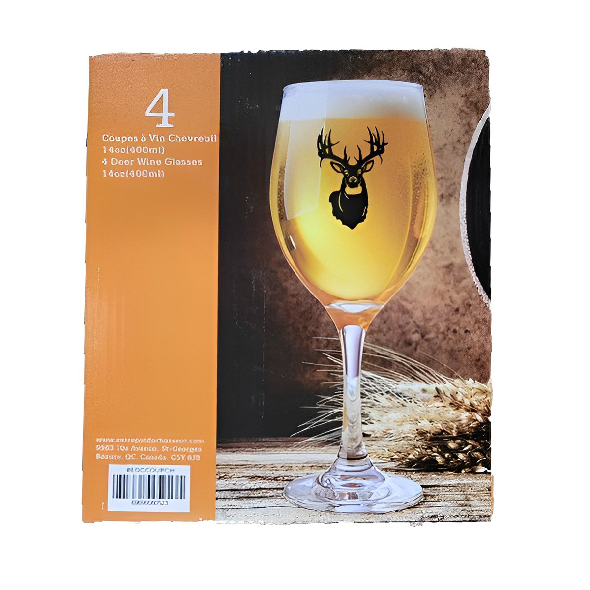 Entrepôt du chasseur - 4 Wine Glasses Deer Set