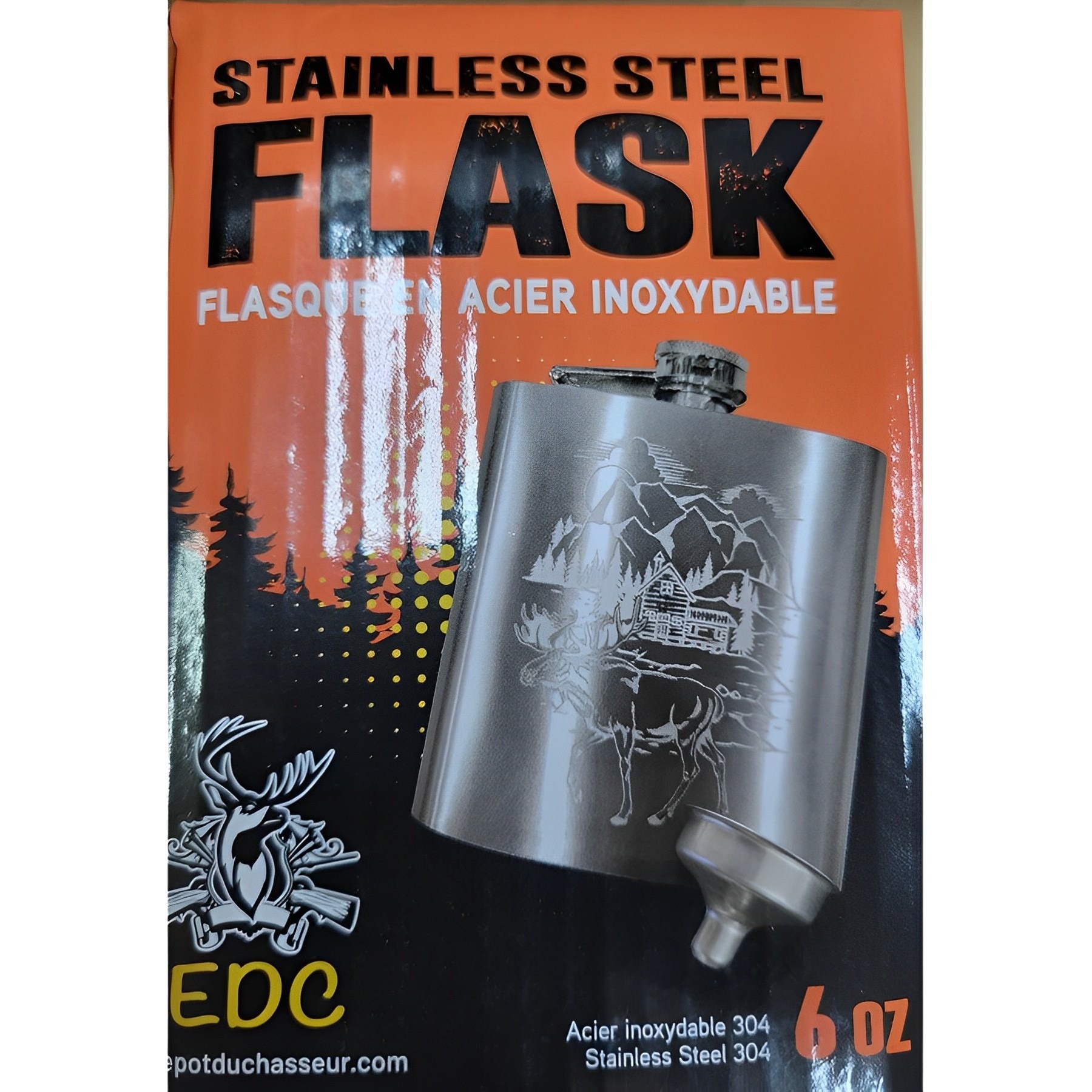 Entrepôt du chasseur - 6 oz Moose Flask