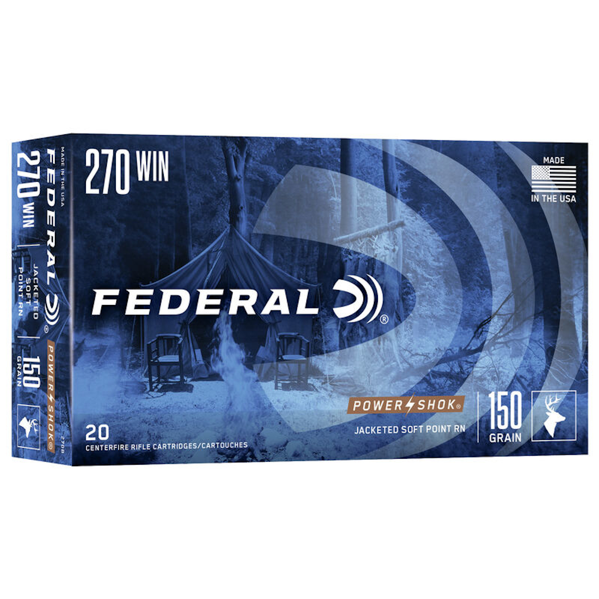 Federal Ammunition - Power-Shok Soft Point Round Nose .270 WIN 150 GR