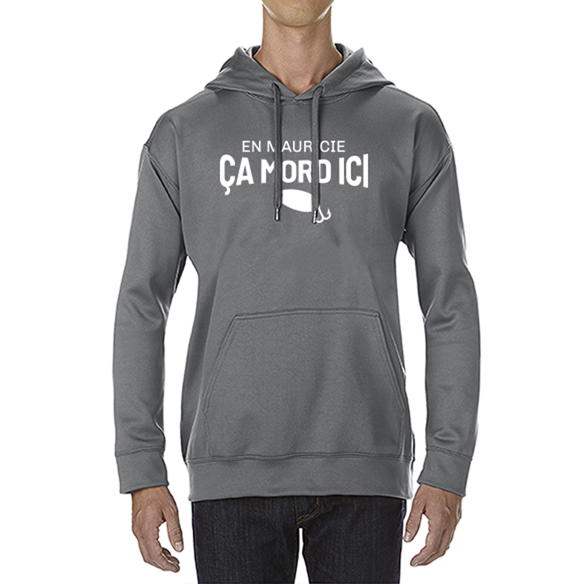 En Mauricie ça mord ici - Men's Outfitters Mauricie Hoodie