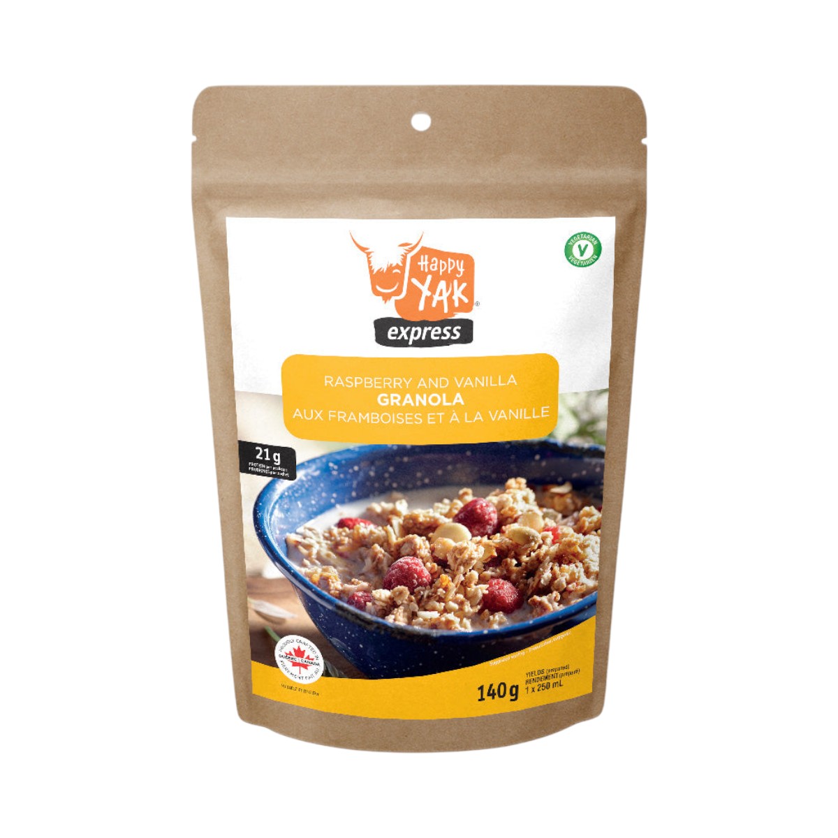 Happy Yak - Granola aux framboises et à la vanille
