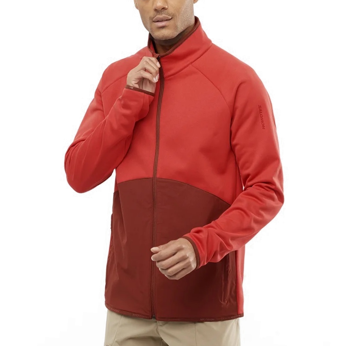 Salomon - Veste intermédiaire Essential Warm à fermeture à glissière pour homme