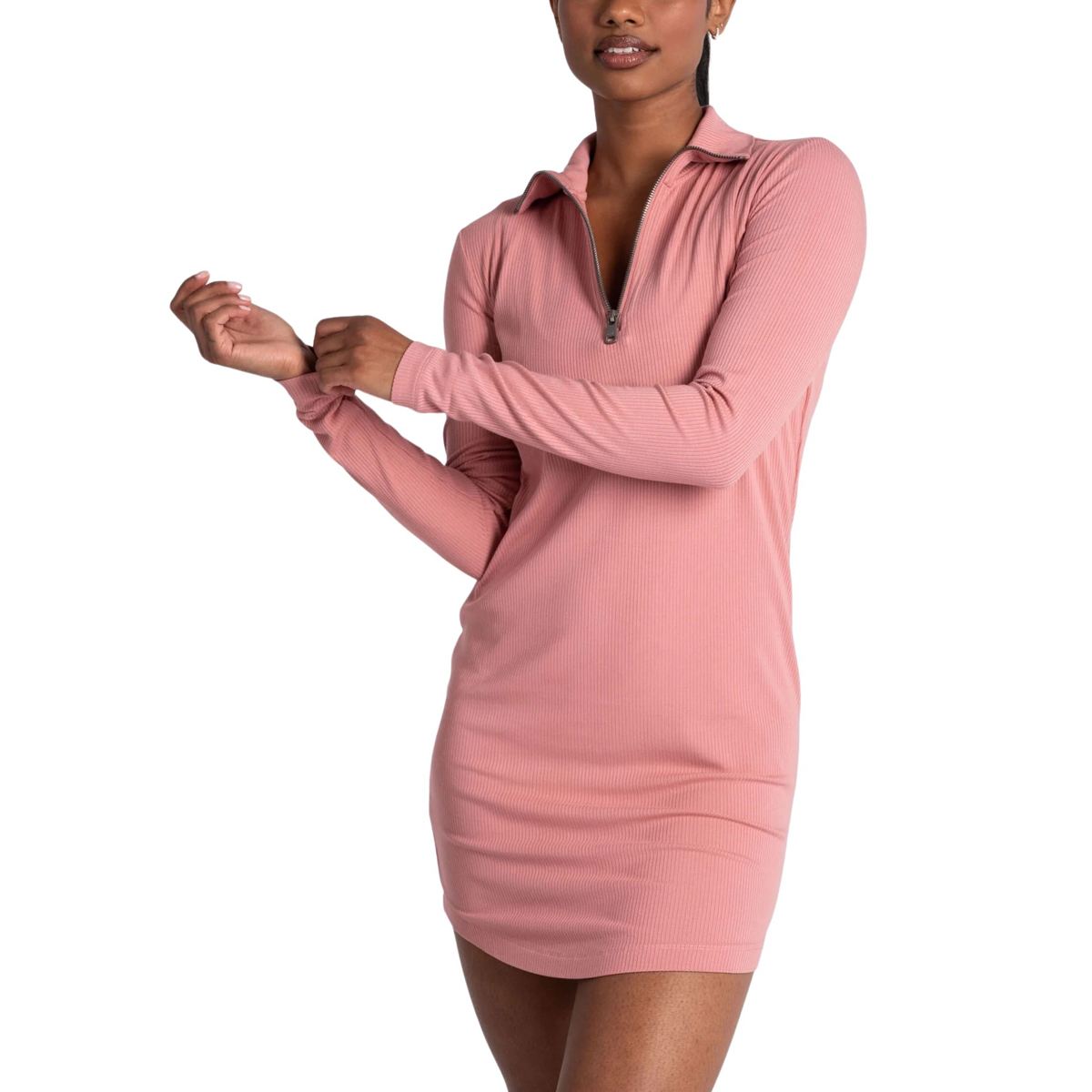 Robe à Manches Longues Pour Femme – Col Rond, Taille élastiquée, Longueur Genou – En Jersey Polyester/élasthanne – Chic Et Décontractée, Toutes Saisons